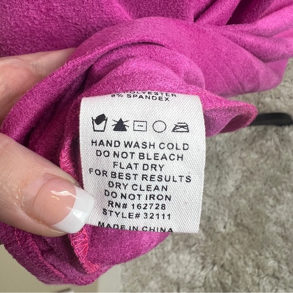 Buttery Soft Pink High Neck Ruffle Cap Sleeves Tie Back Dress by voy Size Small - Picture 9 of 10